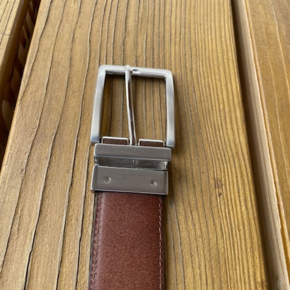 Pendleton Brown Leather Belt with silver buckle